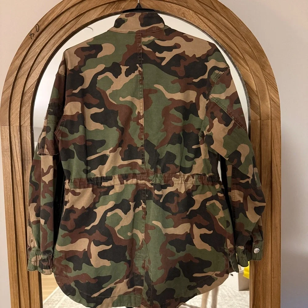 Veronica Beard Sumner Camouflage Utility Jacket Small Cotton Canvas Retail $450 - Picture 3 of 11